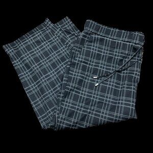 Lily Morgan Black/Grey Plaid Drawstring Pant 2X